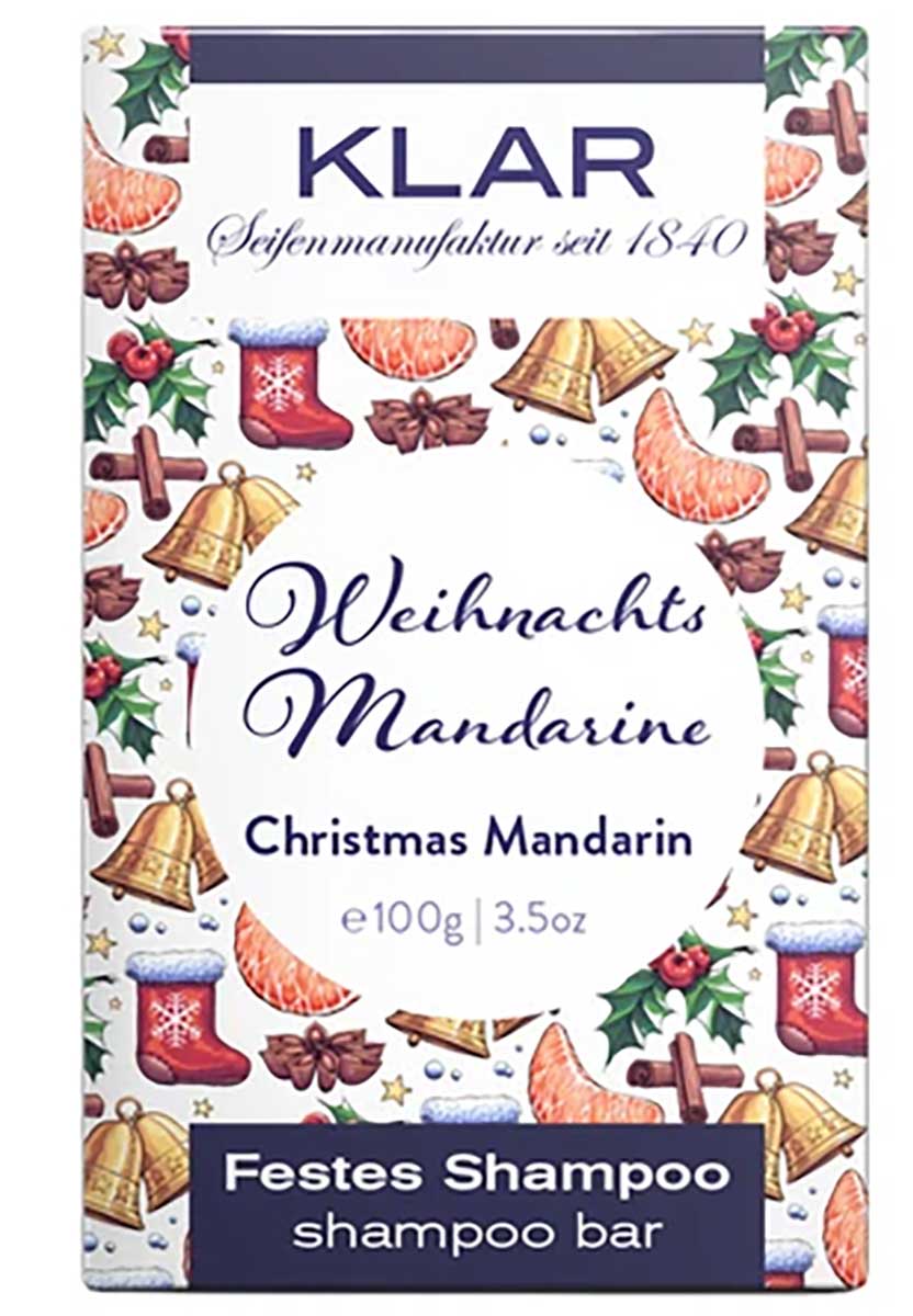 Festes Shampoo Weihnachtsmandarine, 100g, Vegan hergestellt in Deutschland