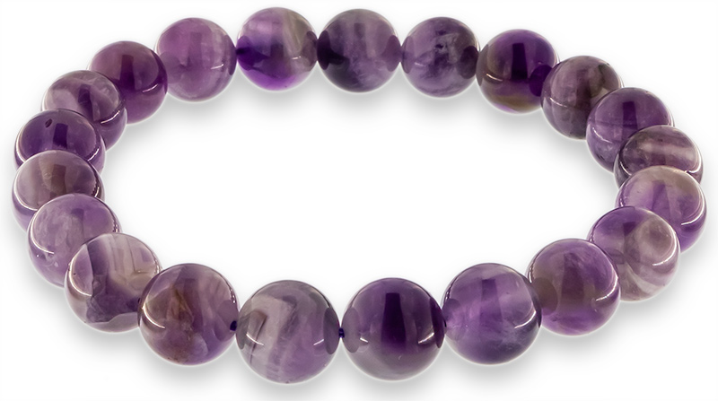 Amethyst Armband 10mm Amethyst Perlen auf doppelten Gummiband AR001