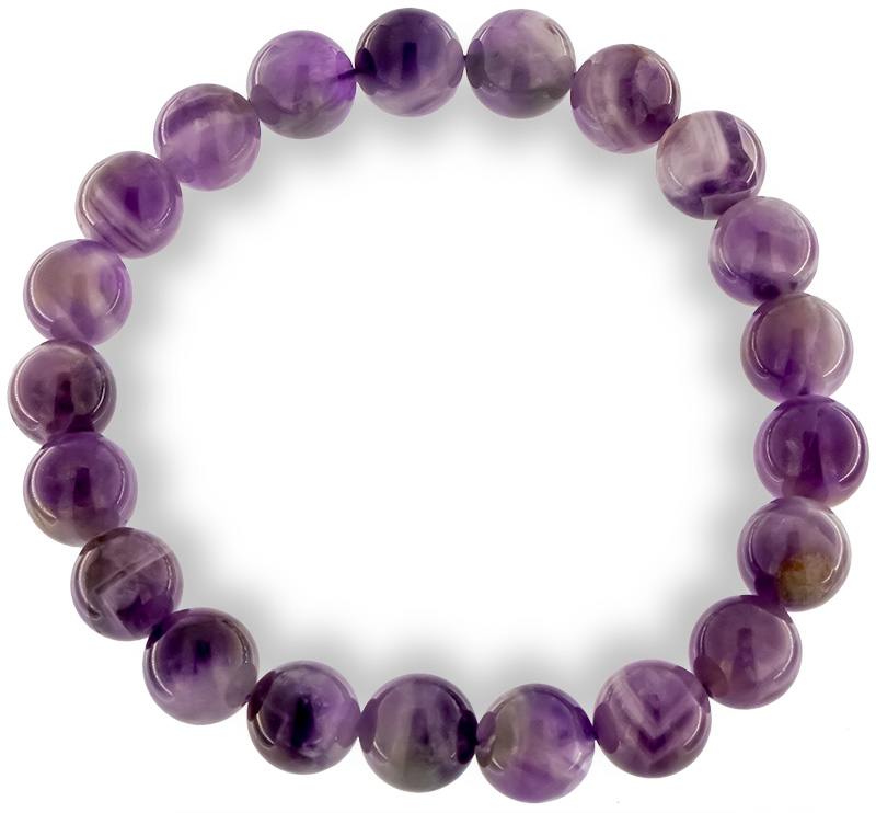 Amethyst Armband 10mm Amethyst Perlen auf doppelten Gummiband AR001 oben