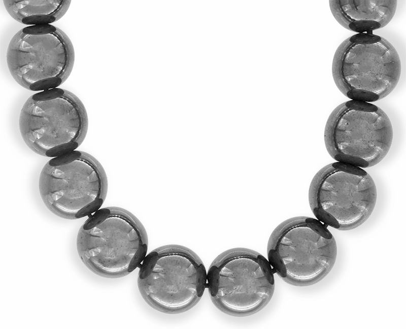 Hämatit Armband mit 10mm Hämatit Perlen auf doppelten Gummiband AR005 nah