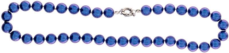Perlmutt Blau Kette 46cm, ca. 10mm Perlengröße Collier Halskette Mother-of-Pearl MOP04