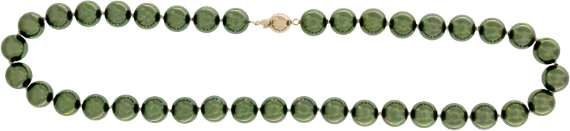 Perlmutt Olive Kette 46cm, ca. 10mm Perlengröße Collier Halskette Mother-of-Pearl MOP02