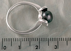 Perlenring Echte Zuchtperlen Schwarz Größe