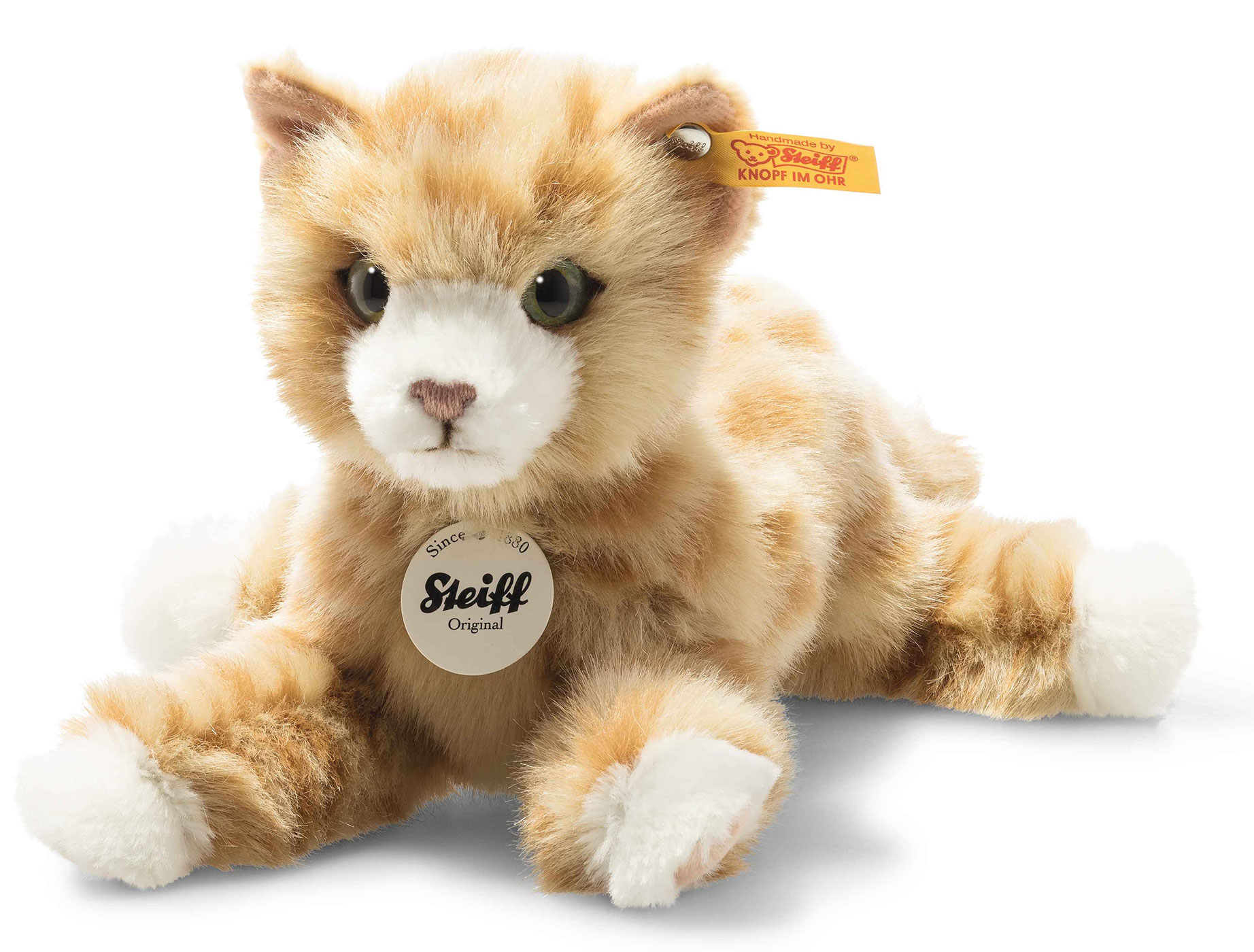 Steiff 099229 Mimmi Katze ca. 24cm liegend, kuschelweich, mehrfarbig gestrommelt