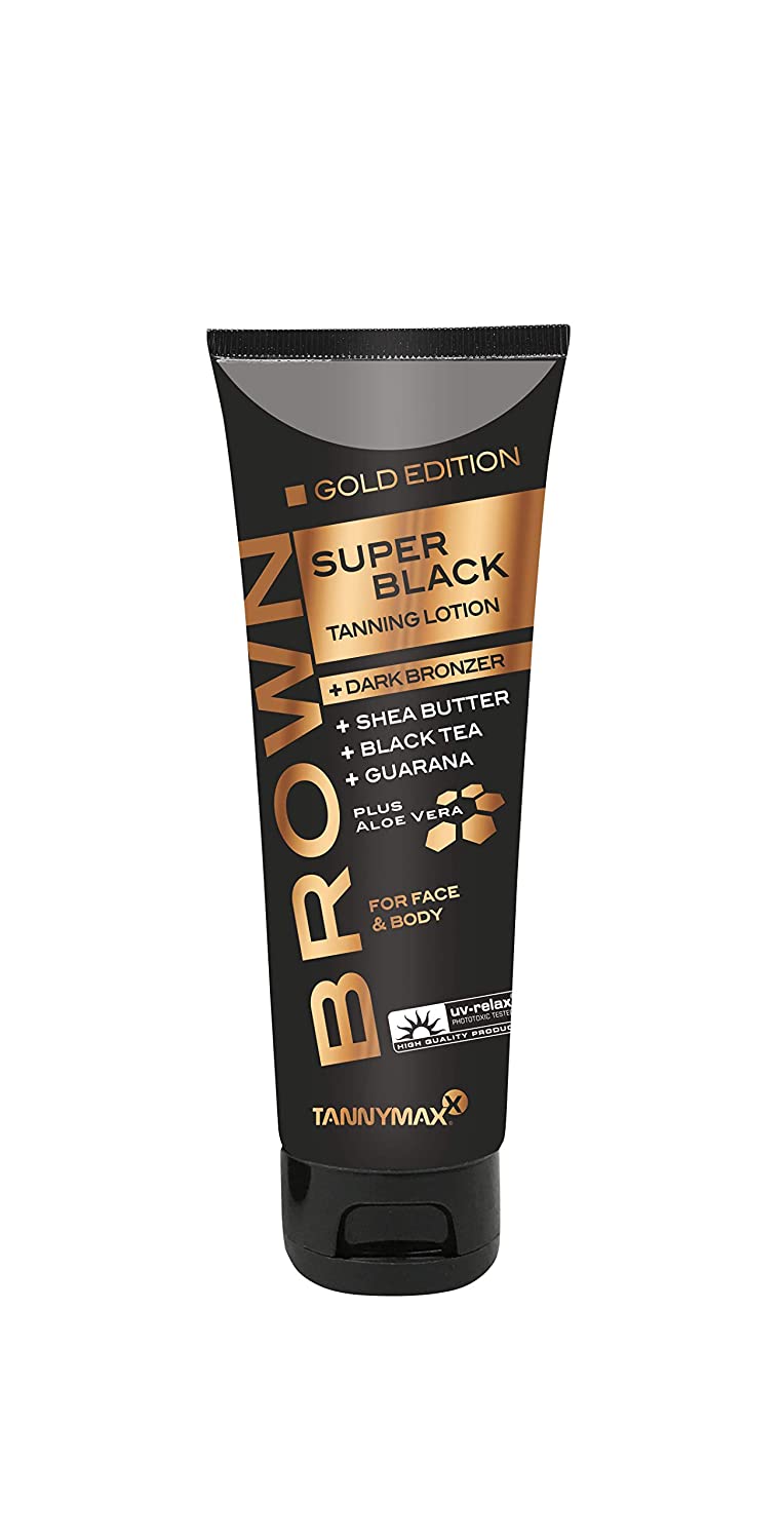 Tannymaxx BROWN Super Black Tanning Lotion Very Dark + Bronzener Bräunungsverstärker Für Sonne und Solarium 0114010000 width=