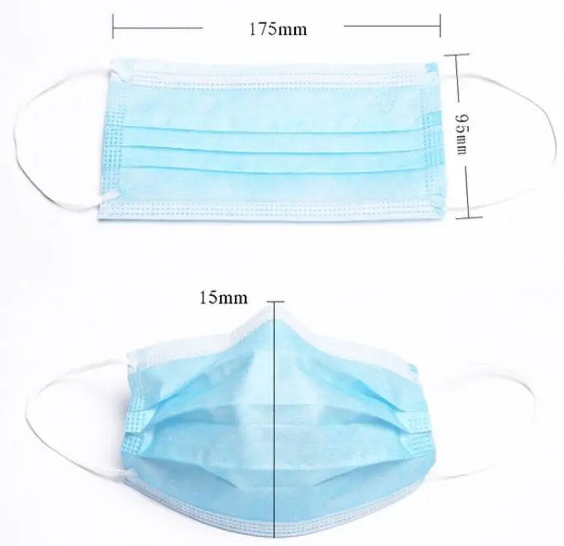 Maske 3-lagig Einweg Mund-Nasen-Schutz Mundbedeckung Gesichtsmaske Behelfsmaske