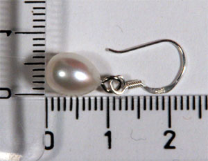 Zucht-Perlen-Ohrringe weiss, Hänger 925 Silber NEUWARE