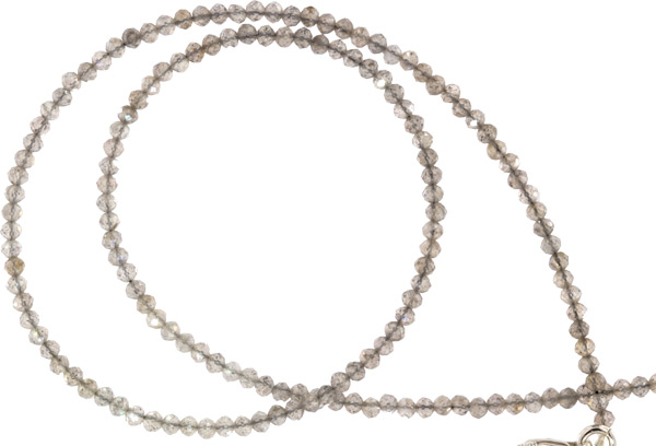 Spinell Kette ca. 45cm 1-2mm facettiert auf Schmuckdraht mit 925 Silber Karabiner-Verschluß