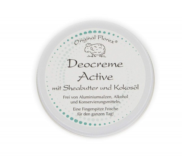 Deocreme 40ml, Active, sportlich-frisch, von Florex, frei von Aluminiumsalzen, Konservierungsmitteln