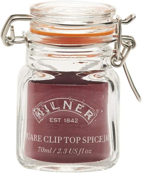 Kilner 0025.460 Gewürzgläser / Marmeladengläser, mit Bügelverschluss, transparent, Mini, 70 ml, 1 St