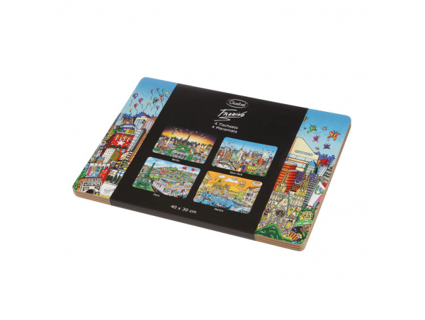 Goebel Platzsets Pop Art Charles Fazzino Bunt Holz-Kombi 67090031
