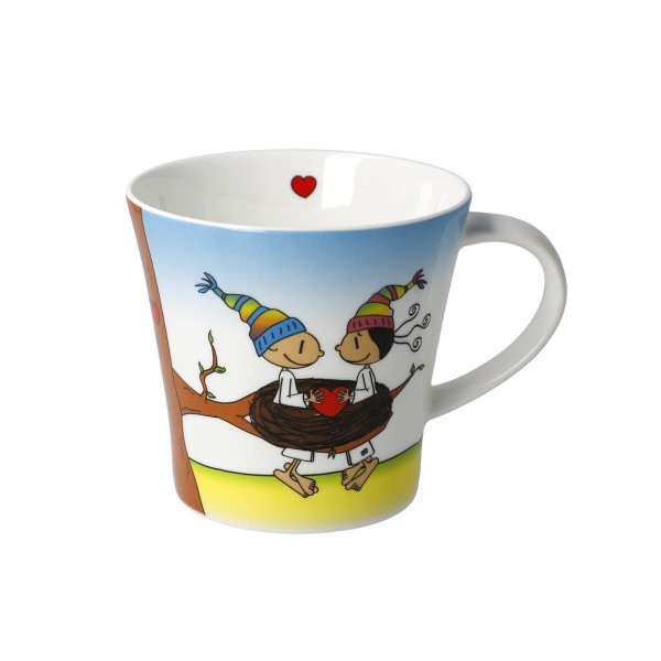 Coffee-/Tea Mug - Glück ist Zeit Bunt Wohnaccessoires Goebel 54101881