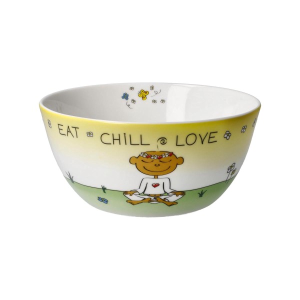 Der kleine Yogi - "Eat Chill Love" Bunt Wohnaccessoires Goebel 54102811