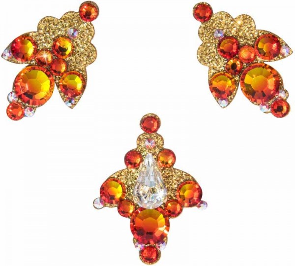 Venice 4 Gold-Orange 1016038DE Körperschmuck Swarovski Crystal Orange