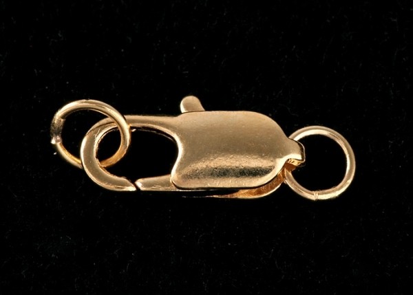 Schließe Gelbgoldfarben Haken/Öhr Karabiner mit Ohr ca. 16mm V07