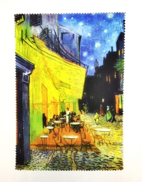 Fridolin Brillenputztuch Van Gogh-Café de Nuit Stoff bunt 18x12.5x1 cm