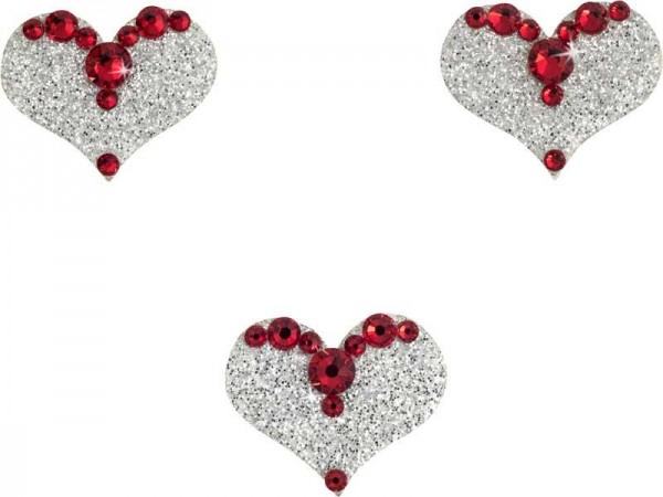 Love 6 Silber-Rot 1016078DE Körperschmuck Swarovski Crystal Red