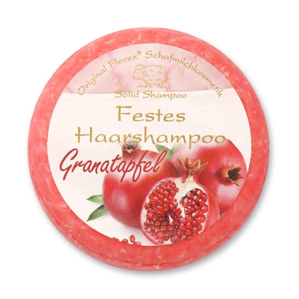 Florex Festes Haarshampoo Granatapfel mit Schafmilch verpackt in Folie 58 g