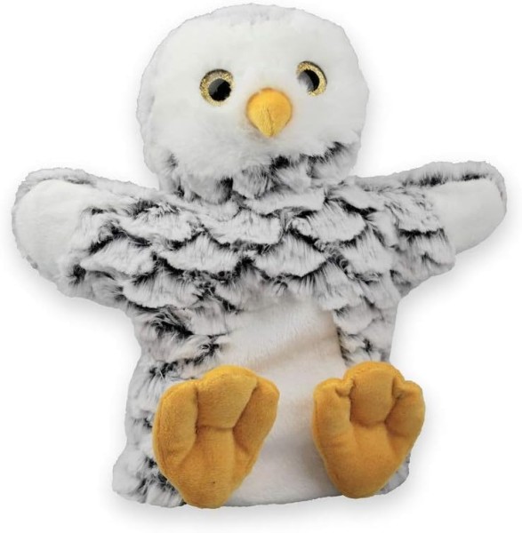 Inware 6096 Handpuppe Schneeeule schwarz/weiß 22cm Plüscheule