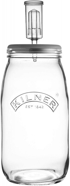 KILNER Create & Make Fermentierset - für das einfache Haltbarmachen von Gemüse, im 3 Liter Glas mit