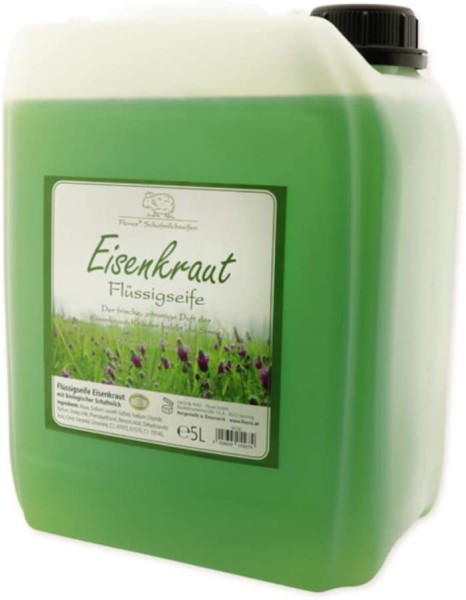 Florex Schafmilchseife Eisenkraut 5 L Flüssigseife Kanister Seife Nachfüllflasche Schafmilch Naturse