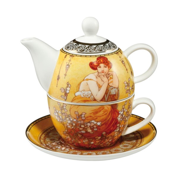 Topas - Tea for One Bunt Alphonse Mucha Goebel 67013591