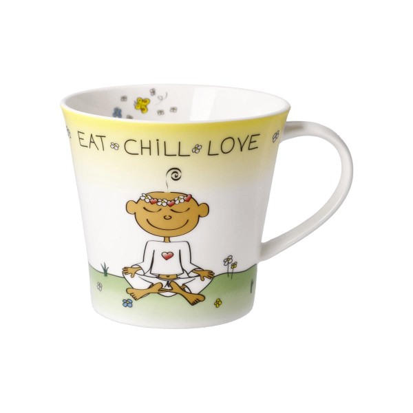 Der kleine Yogi - "Eat Chill Love" Bunt Wohnaccessoires Goebel 54103021