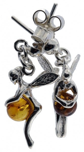Fee Motiv Cabochon Ohrstecker Silber-farben Ohrringe