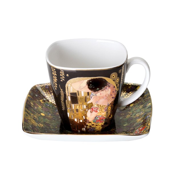 Der Kuss - Espressotasse Schwarz Gustav Klimt Goebel 66884727