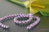 P081 Echter Süßwasser-Perlen-Strang barock 6-7mm 37cm lang offen blaulila P081 Echter Süßwasser-Perlen-Strang barock 6-7mm 37cm lang offen blaulila