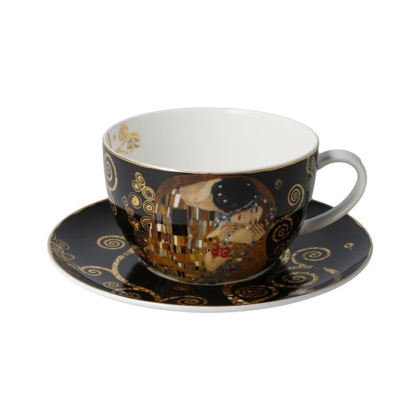 Der Kuss - Jumbo Tee-/Cappuccinotasse Bunt Gustav Klimt Goebel 67012721