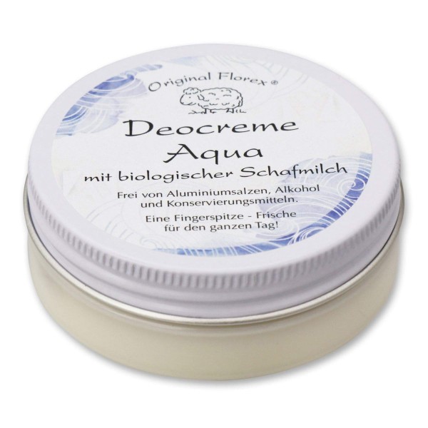 Florex Deocreme Aqua mit biologischer Schafmilch ohne Aluminiumsalze Alkohol Konservierungsstoffe 40
