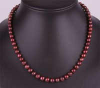 Perlenstrang S107 Süsswasser Perlen-Strang offen Perlen Barock ca 6-7mm Burgundy-Weinrot Perlenstrang S107 Süsswasser Perlen-Strang offen Perlen Barock ca 6-7mm Burgundy-Weinrot