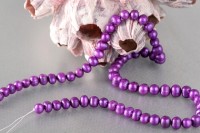 Echter Zucht-Perlen-Strang P434 offen lila ca.5-6mm NEU Echter Zucht-Perlen-Strang P434 offen lila ca.5-6mm NEU